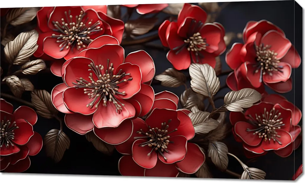 Ambiance florale 100 x 60 cm - Tableau idéal pour salon ou chambre
