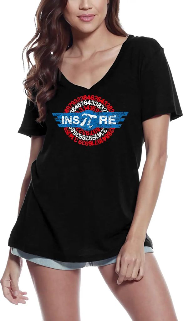 Damen Grafik T-Shirt V-Ausschnitt Inspirieren Pi Zeichen Spirale - Mathe-Nerds Liebhaber – Inspire Pi Sign Spiral - Math Nerds Lovers