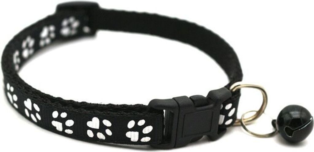 Obojek pro kotě/kočku Tlapka 1x19-32cm černý Obrázek produktu 