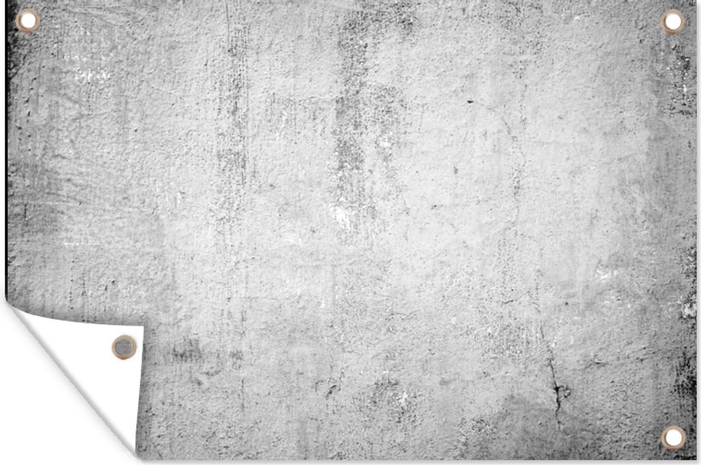 MuchoWow 120x80 cm Outdoor-Poster Gartendeko Sichtschutz Garten Poster für den Garten Beton - Grau - Gemustert - Vintage - Industriell