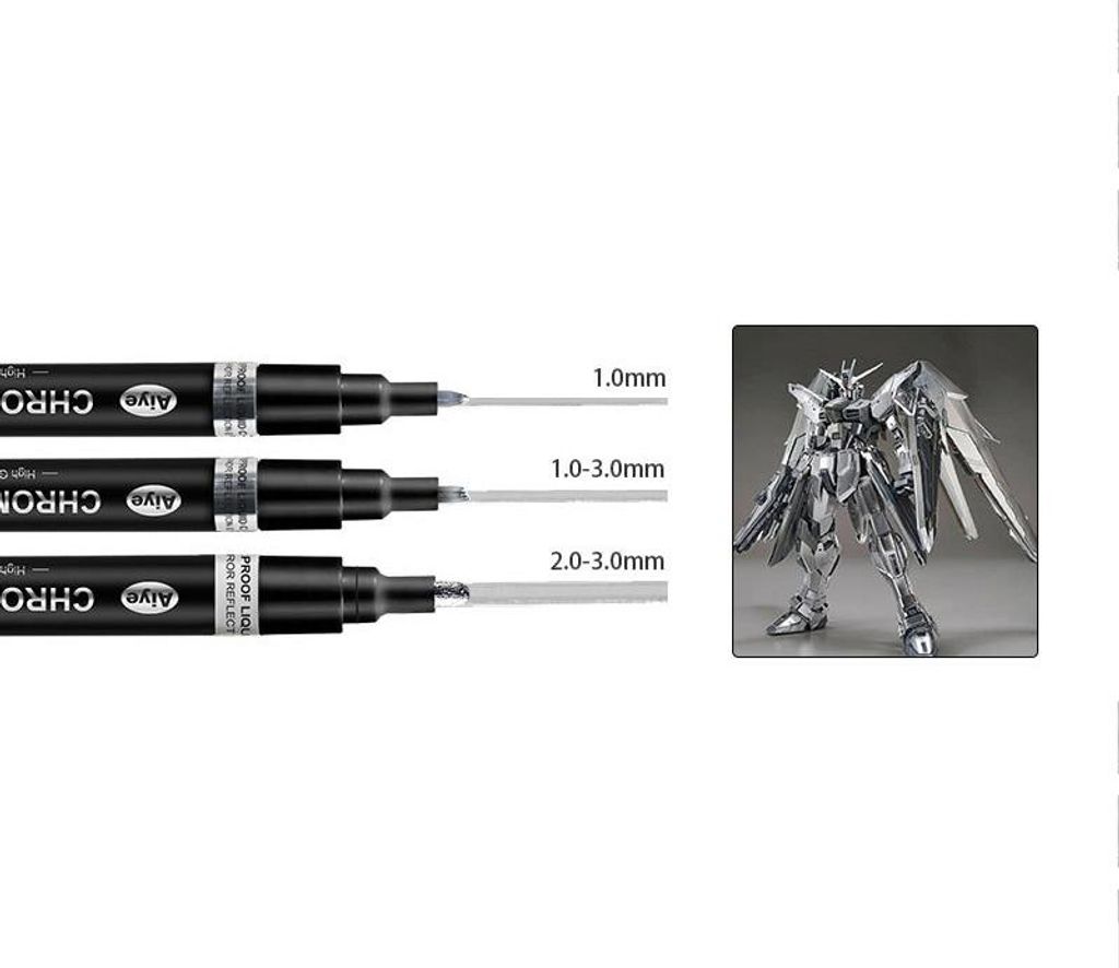 INF Metallic-Marker, 3er-Pack Silber