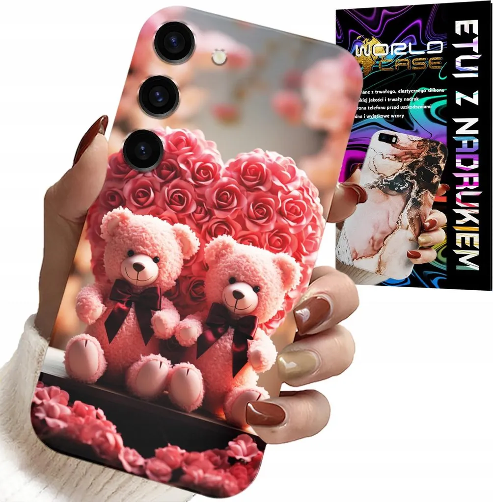 Custodia Samsung S23 Plus Orsetto Famiglia Rosa + Vetro Regalo