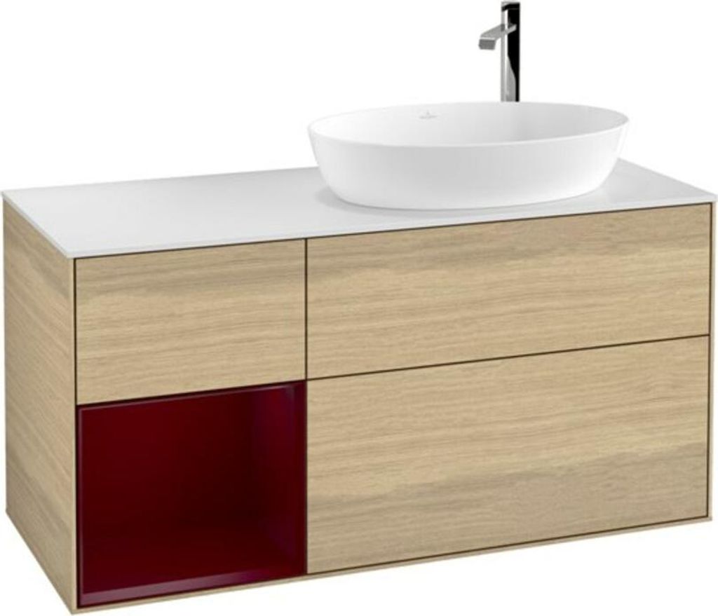 V&B Waschtischunterschrank Wandbeleuchtung Finion 120cm, Pl wh. m, Reg Peo m Lac, Oa ven