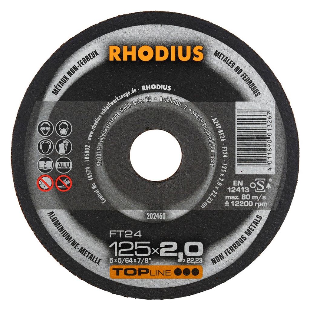 Rhodius Trennscheibe FT 24 125x2,5x22,23mm Aluminium Topline - 202460