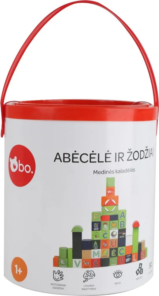 Blocs en bois lettres et mots pour apprendre à lire et écrire - 50 pièces