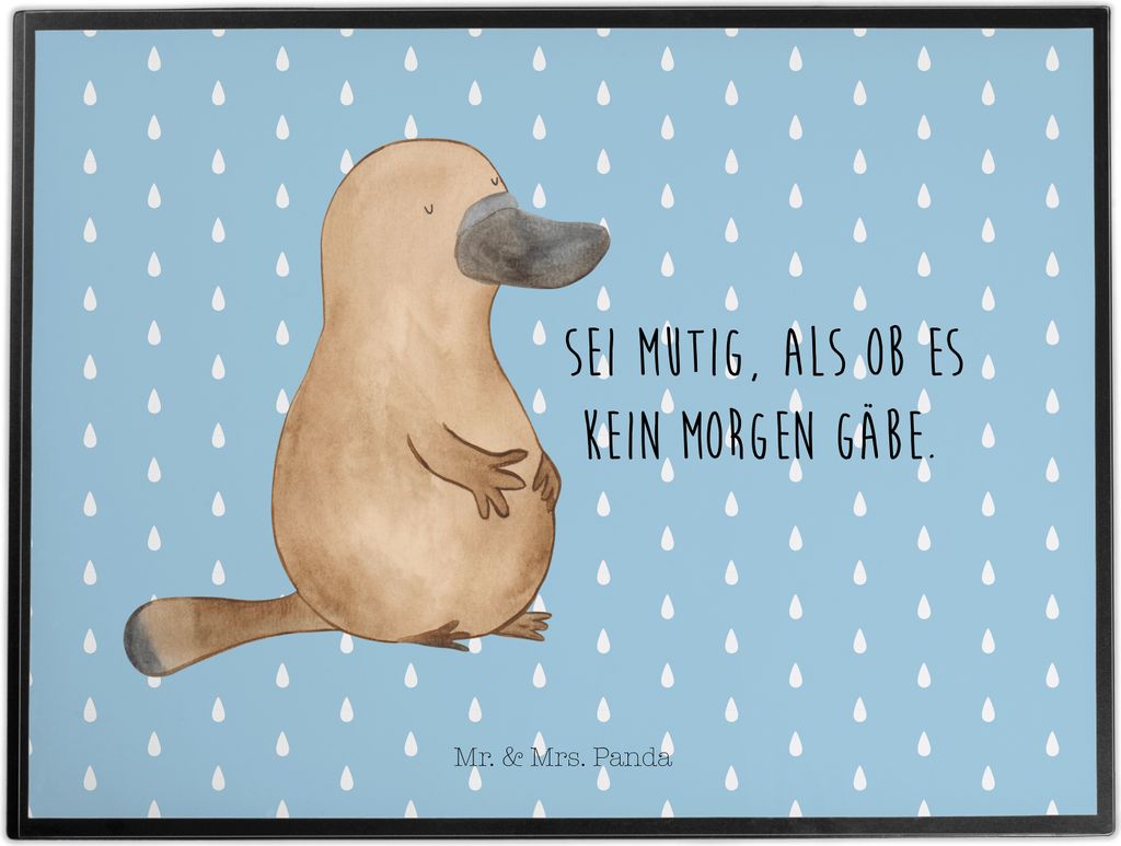 Mr. & Mrs. Panda schreibtischunterlage Schnabeltier Mut - Blau Pastell - Geschenk, schreibtischunterlagen, Meer, tischschutzmatte, Arbeit, Schreibu...