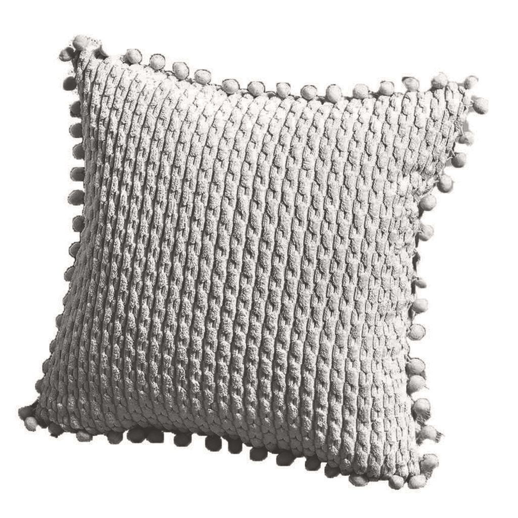 Kissenbedeckung Unsichtbares Zipper Staubdichtes Plüsch 45x45 cm Nordic Style Pushion Hülle mit Quasten Ball Home Decor-Hellgrau