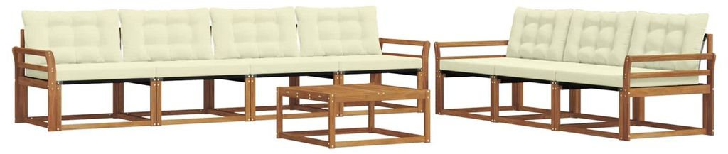 vidaXL Outdoor-Sofagarnitur mit Kissen 8 pcs Natur und Creme