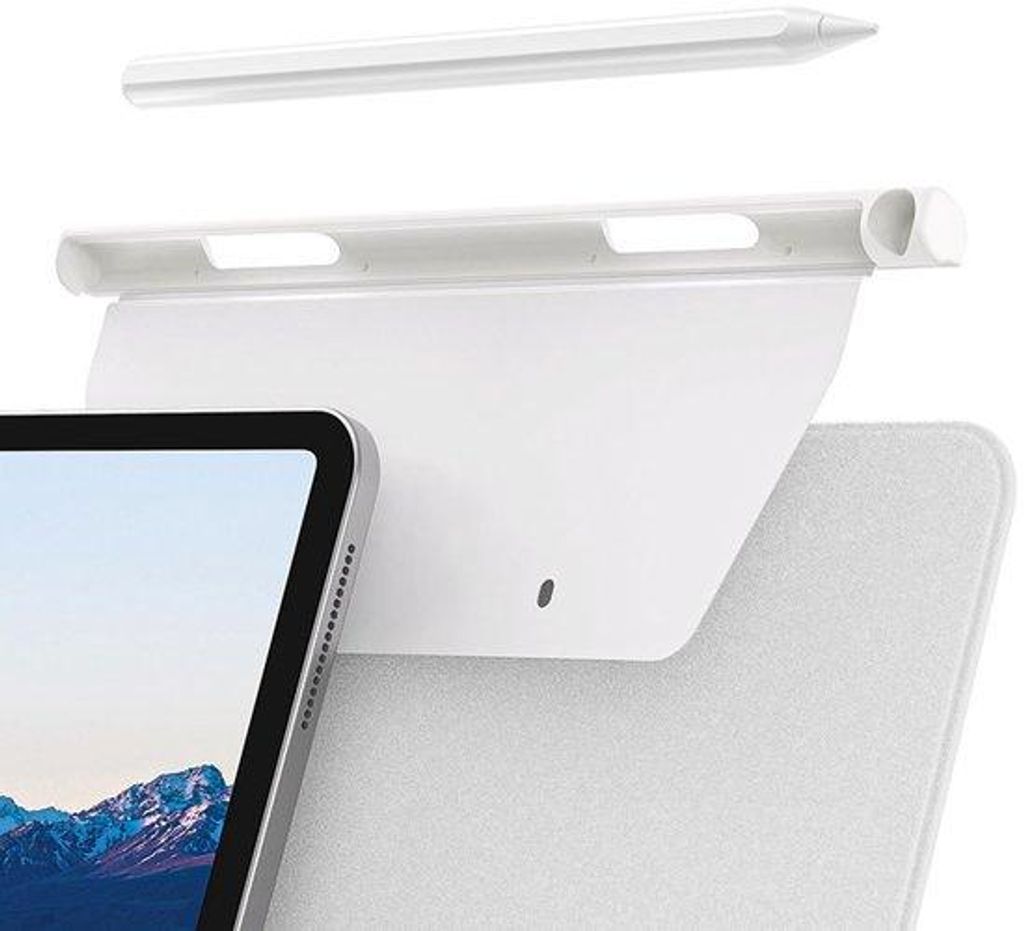 iPad-Hüllenhalter, Magnetischer Hüllenhalter für iPad, Weiß, Universal, für Apple Pencil Pro (2. Generation) und andere magnetische iPad-Hüllen.