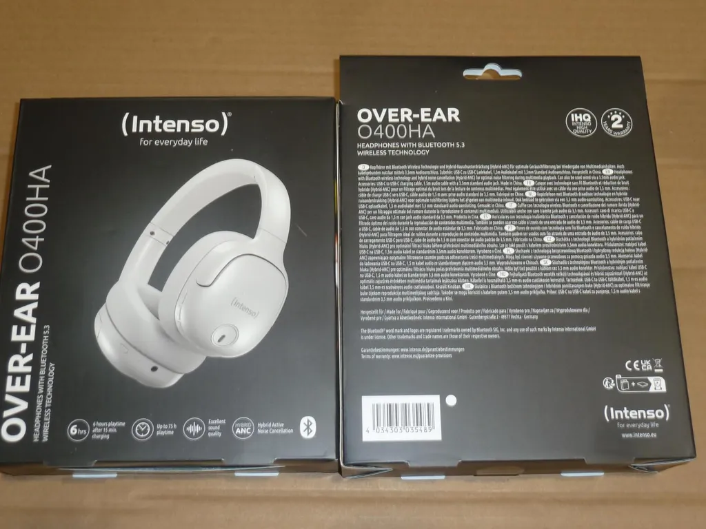 Casque Audio Bluetooth Intenso O400HA - Écouteurs sans fil Musique Blanc