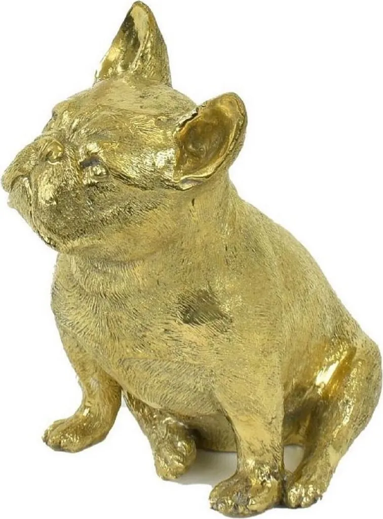 Sculpture Bouledogue en Bronze Doré - Statuette Décorative de Luxe 22cm