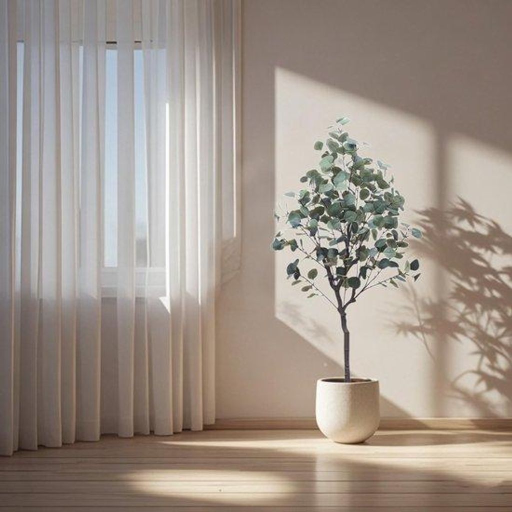 Kunststof Eucalyptus, 120 cm, moderne decoratie, indoor/outdoor, kunststof, voor thuis en tuin.
