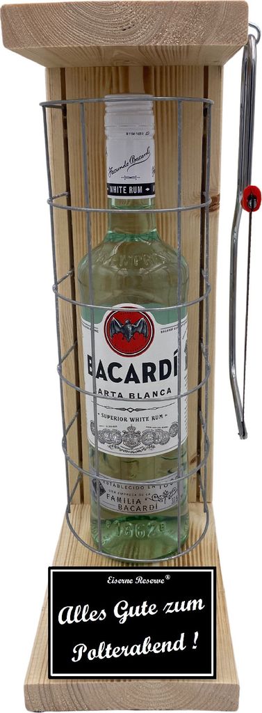 Bacardi - Alles Gute zum Polterabend - Eiserne Reserve Gitterkäfig Geschenk zum Polterabend