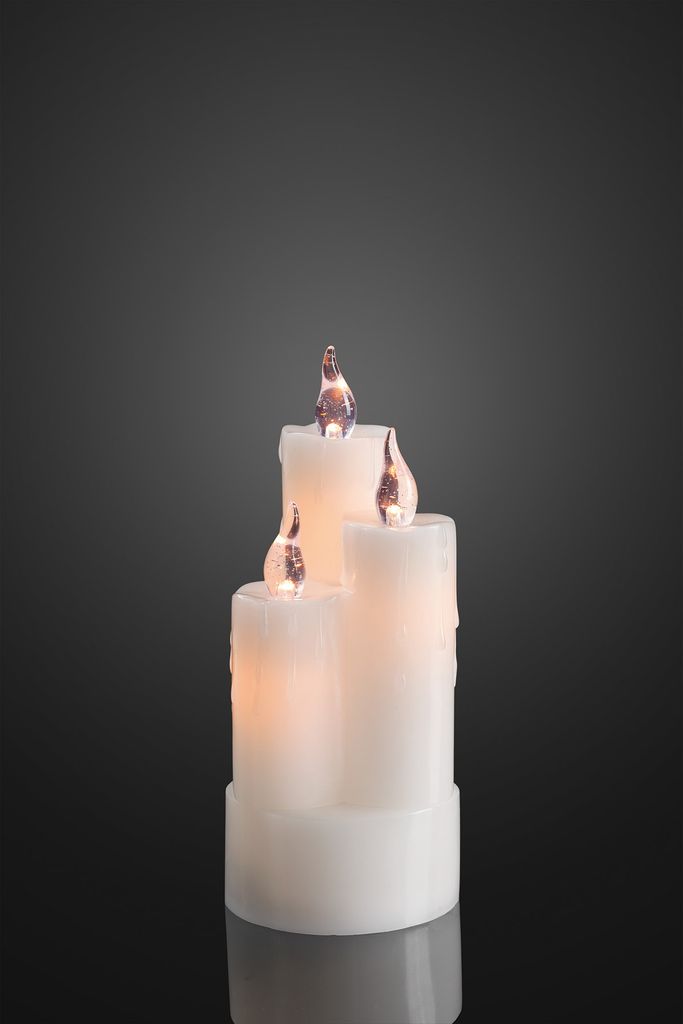 LED Kerzen Wachskerze weiß 6 LEDs Deko Weihnachten Imitat Produktbild 