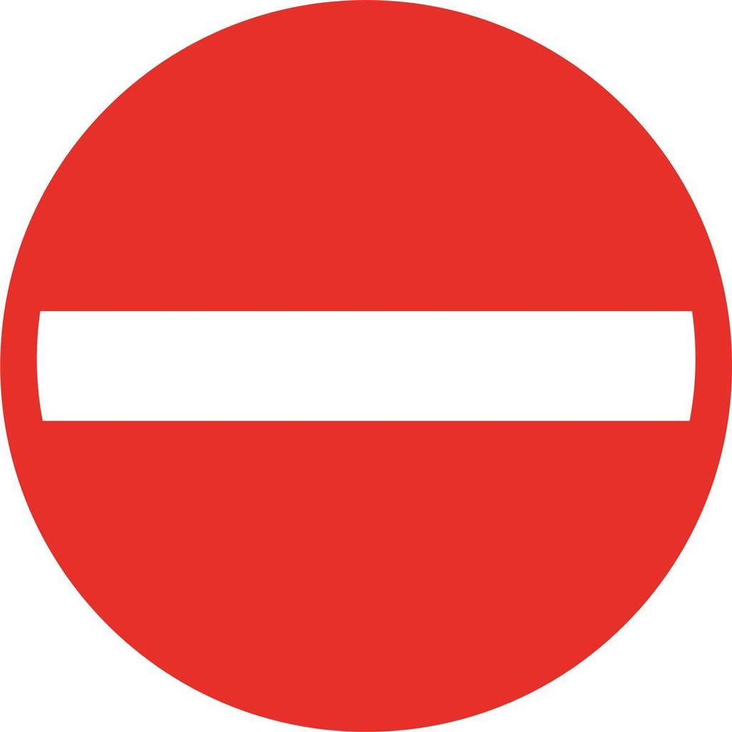 Leitsystemsticker aus PVC-Folie, 10 cm groß, Rot, Motiv "Verbotsschild"