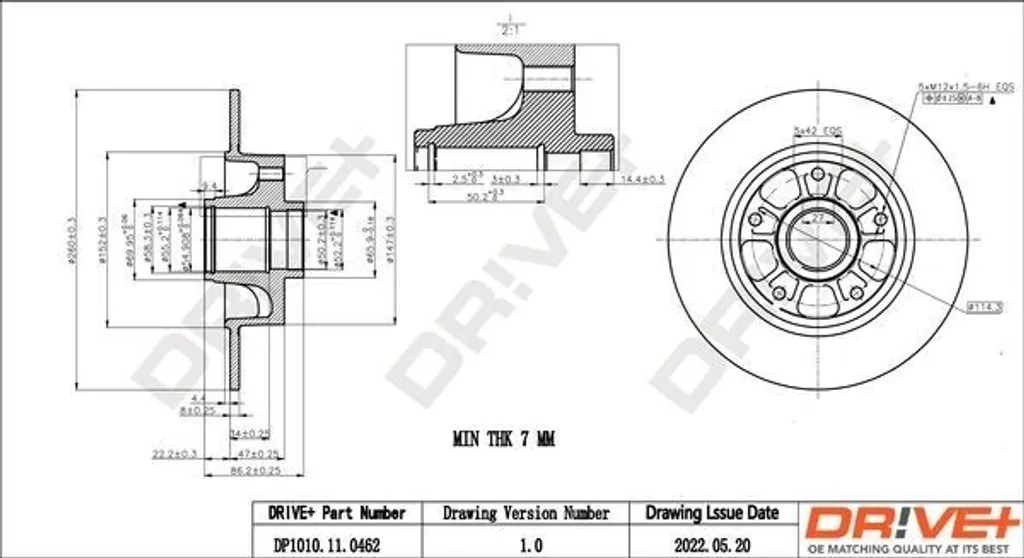 Disque de frein arrière anti-vibration pour Megane III et CC