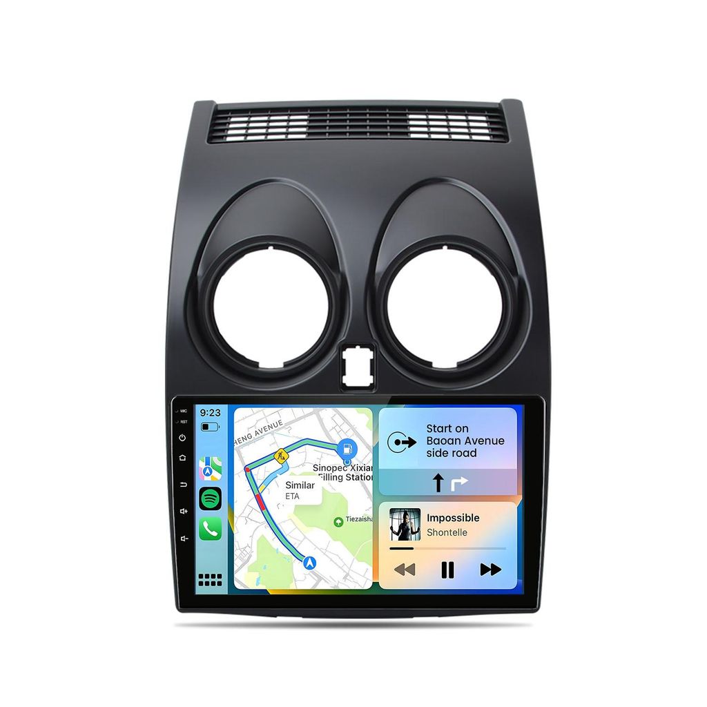 Hexinex Android 15 Autoradio für Nissan Qashqai 1 J10 (2006-2013) 9 Zoll, 2GB+64GB, 4-Kern, GPS, WIFI