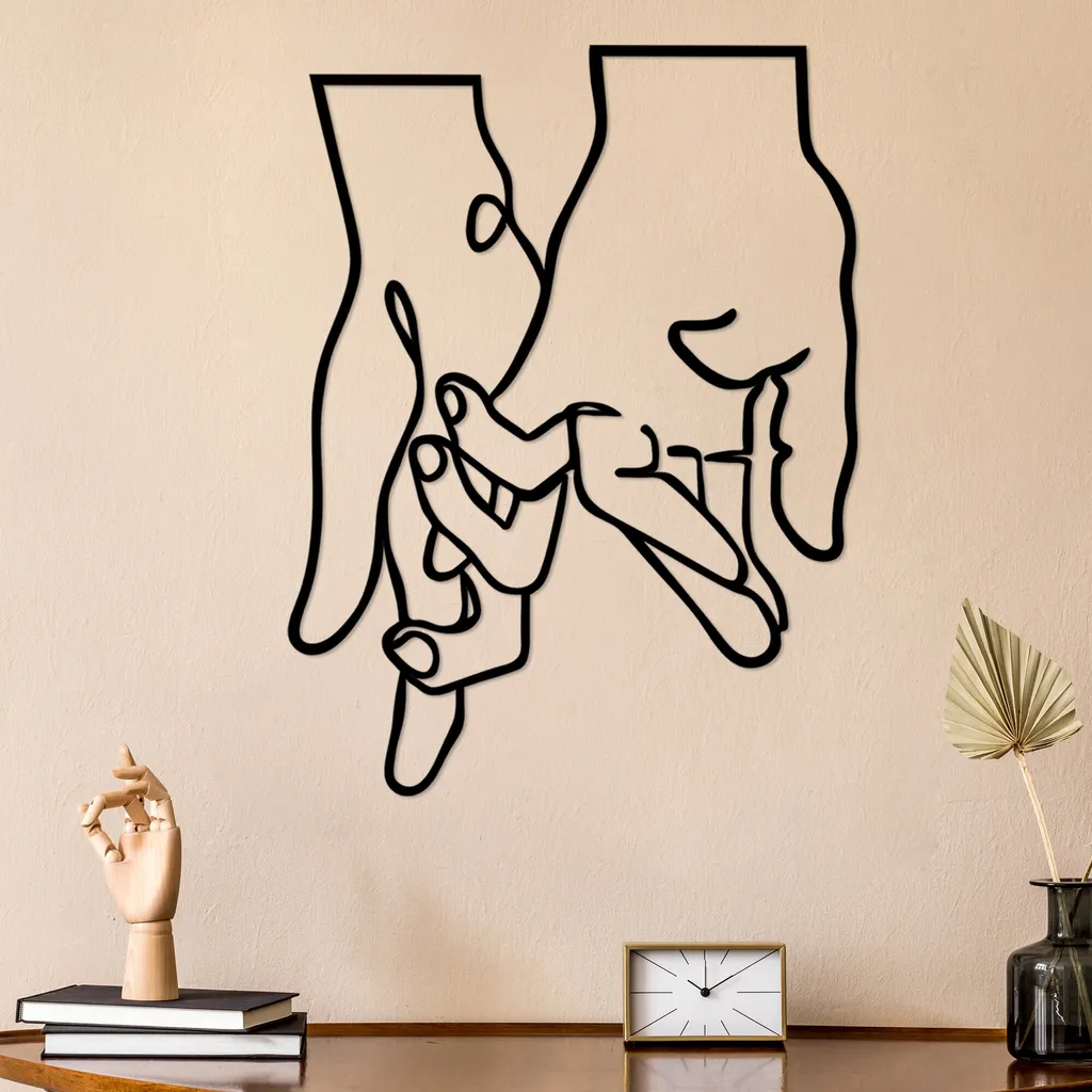 Wallity Pinky Love Décoration Murale Métal Noir Design 58 x 76 cm