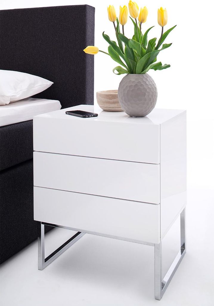 Nachtkonsole Bettkommode Nachtkommode Schlafzimmerkommode Nachttisch "Newark IV"