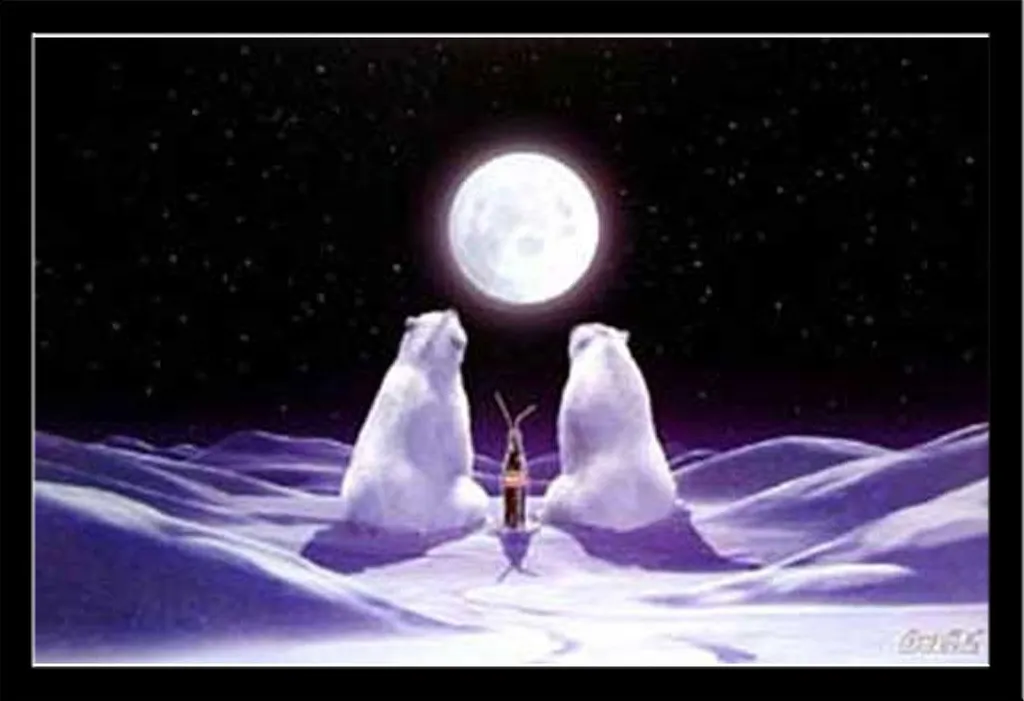 Poster Coca Cola Moon avec cadre Shinsuke Maxi MDF noir 61x91.5 cm