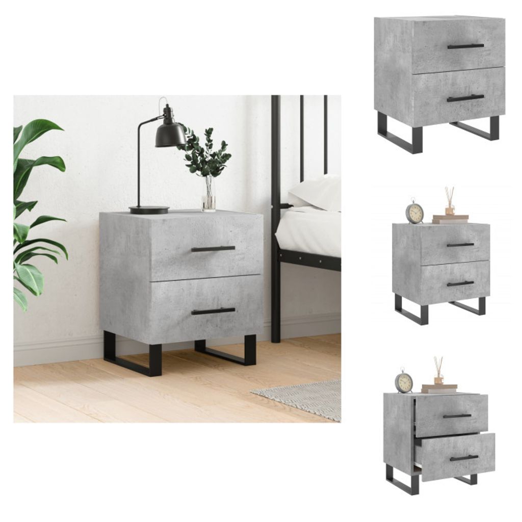 vidaXL Nachttisch Betongrau 40x35x47,5 cm Holzwerkstoff - Nachttische