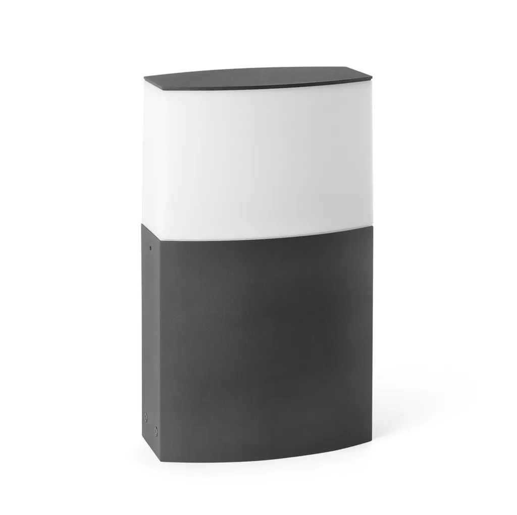 Lampe de trottoir moderne DATNA 29cm IP44 Gris foncé pour jardin