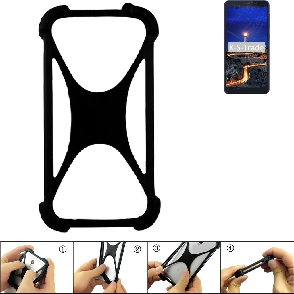 K-S-Trade Handy-Hülle Schutz-Hülle kompatibel mit ZTE Blade A5 Silikon Bumper TPU Softcase Smartphone Stoßschutz, schwarz