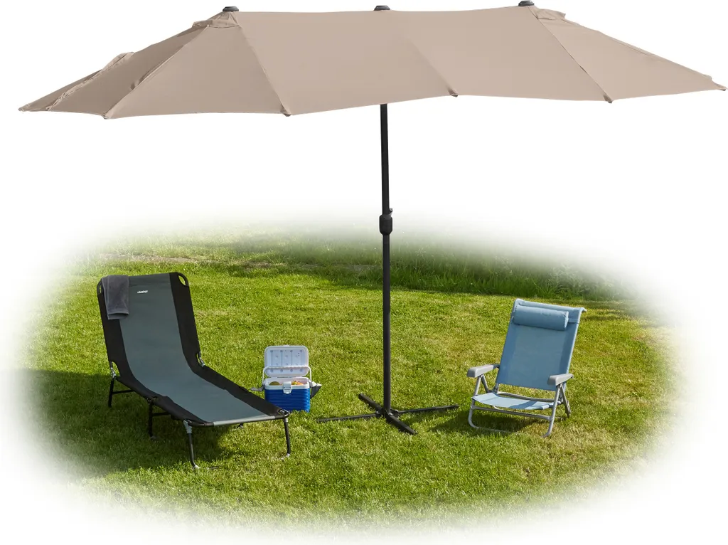 Relaxdays Ombrellone Doppio da Esterno 460x270 - Design e Ombra XXL
