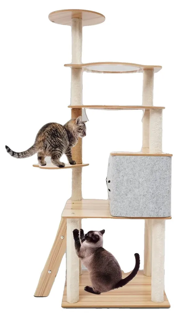 Tour de Jeu Arbre à Chat 135 cm pour Famille Multi-Chats d'Appartement