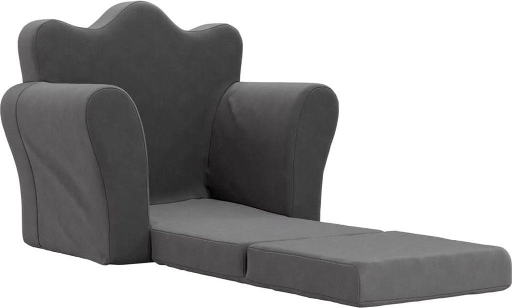 vidaXL Schlafsofa für Kinder Anthrazit Weich Plüsch Produktbild 6