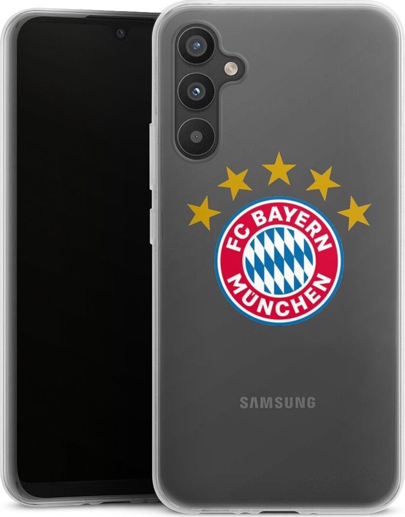 DeinDesign Handyhülle für Samsung Galaxy A34 5G Silikon Hülle Case Smartphone Schutzhülle FC Bayern München FCB Sterne