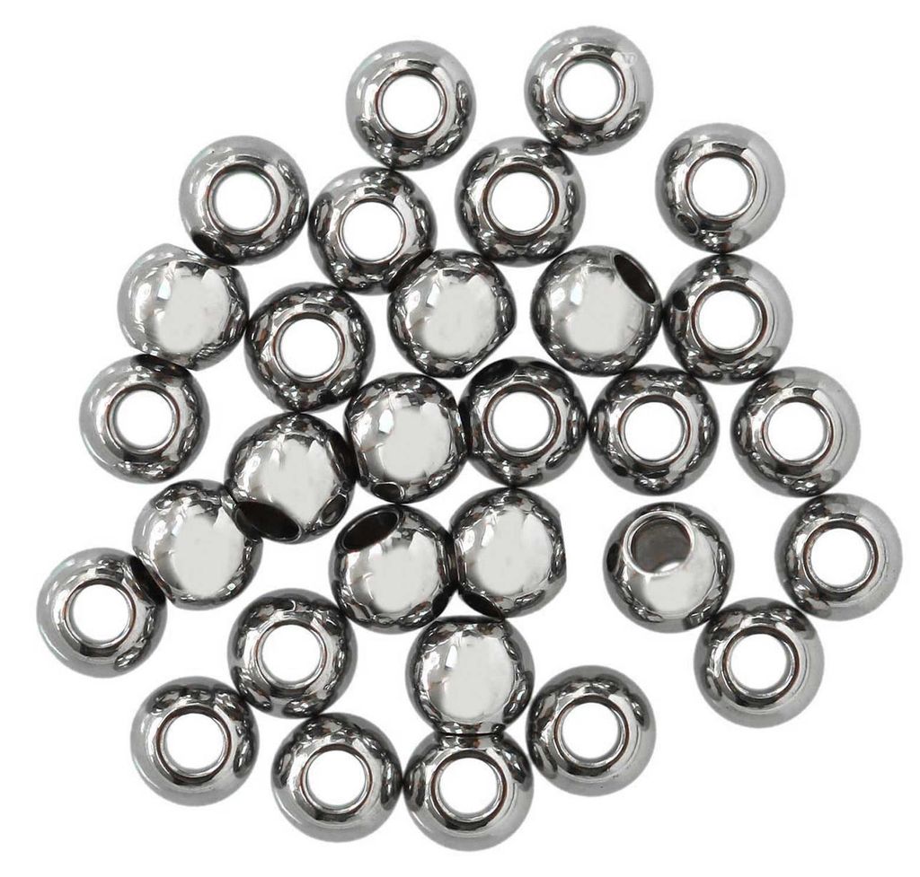 30 Hochwertige Edelstahl Perlen Zwischenperlen Fedelperlen 3 mm, Loch Größe: ca. 1,8 mm