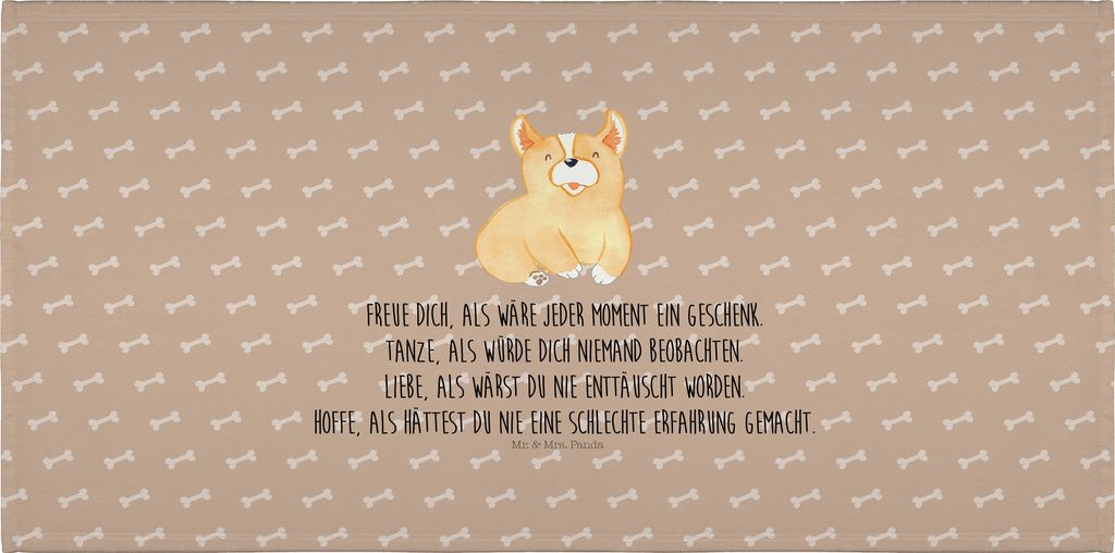 Mr. & Mrs. Panda Handtuch Corgie - Hundeglück - Geschenk, Produktbild 