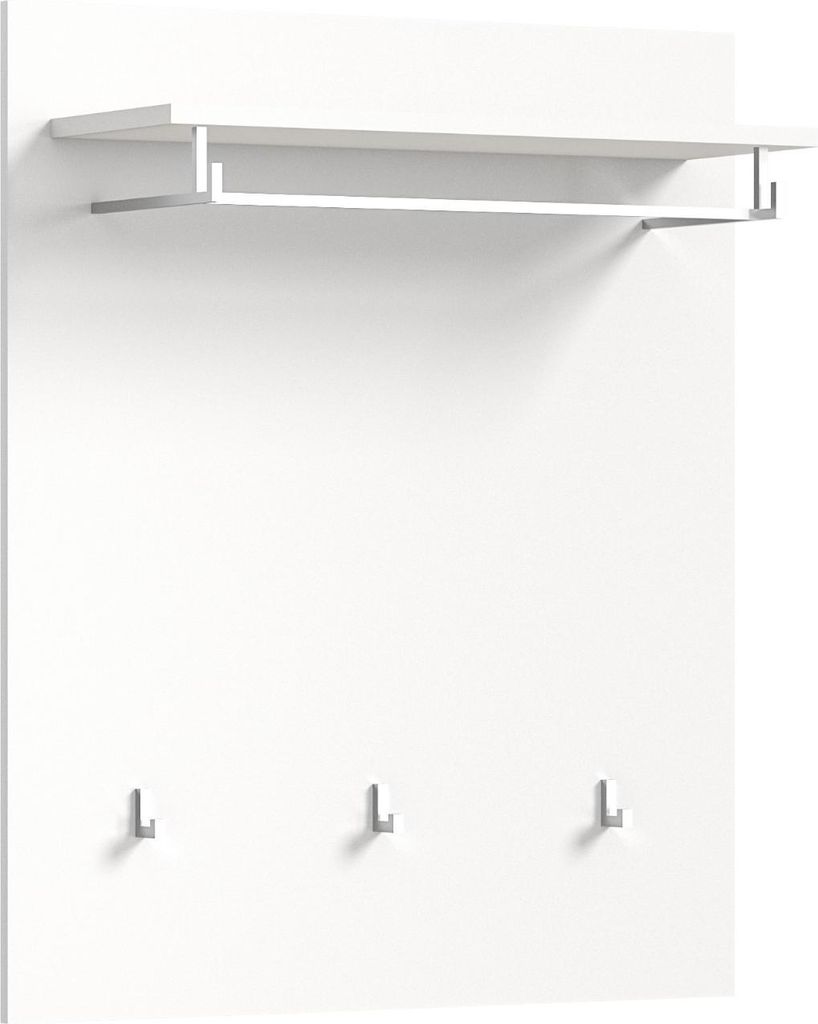 Solero Wandgarderobe 3 Haken weiß hochglanz, weiß.