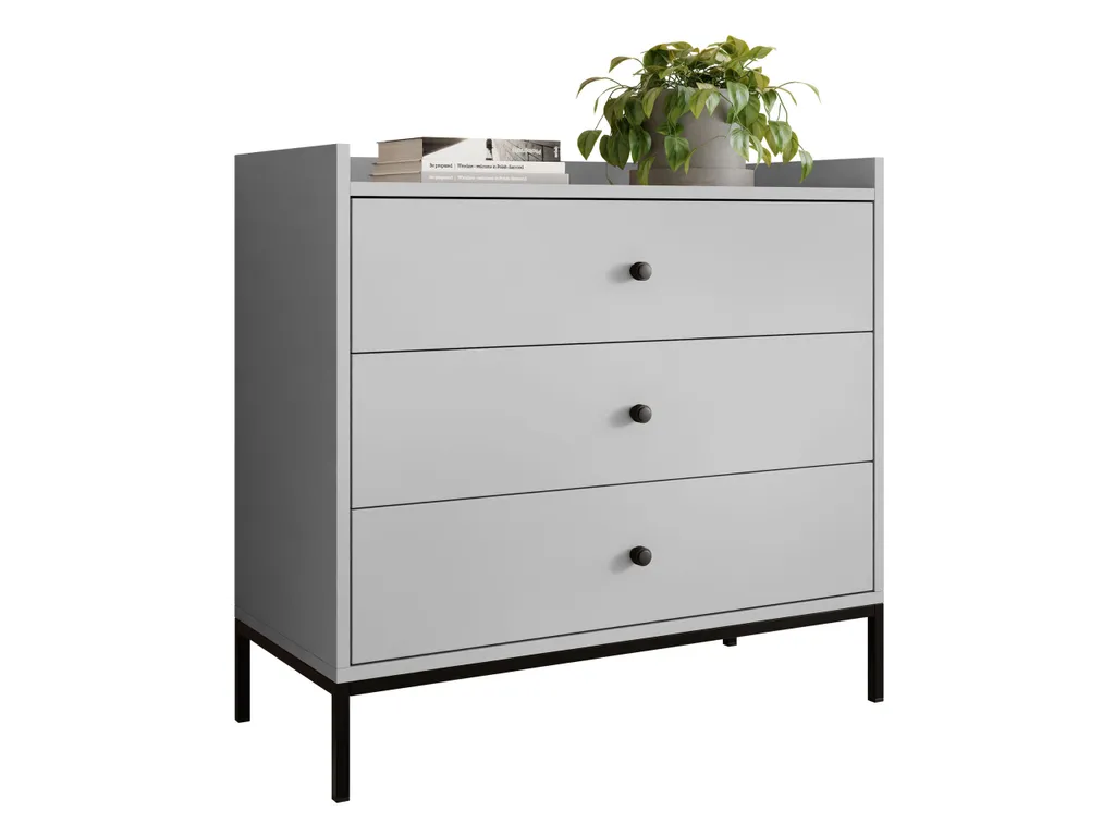 Commode à tiroirs étroits WIWA gris - Meuble de rangement compact chic