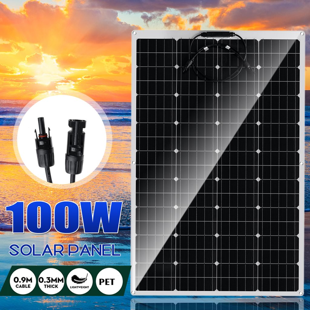 100W Flexible MONOkristallin Solarpanel Solarmodul Solarzelle PET Auto Dachboot 