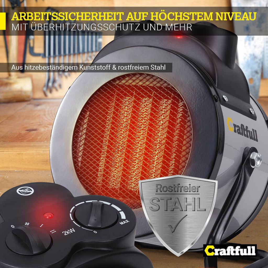 Craftfull Keramik-Heizlüfter HL1000 | 2000-3000 Watt - Produktbild 6