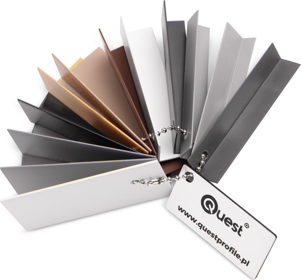 QUEST PVC-Hart Winkelprofil Musterset (KT-KTK-KTZ10,15,20,25,30,35,40,50), mehrfarbig