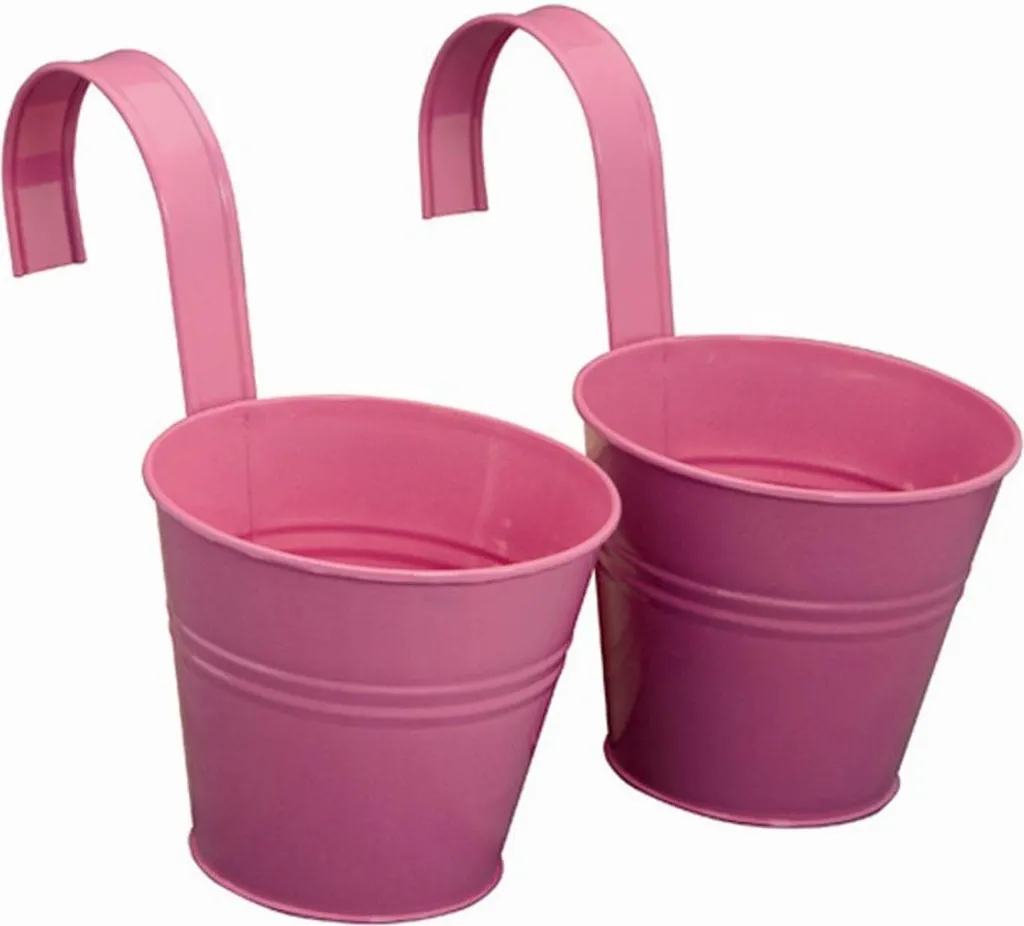 Bac à fleurs rose pour balcon et intérieur Siena Garden - Duo de pots