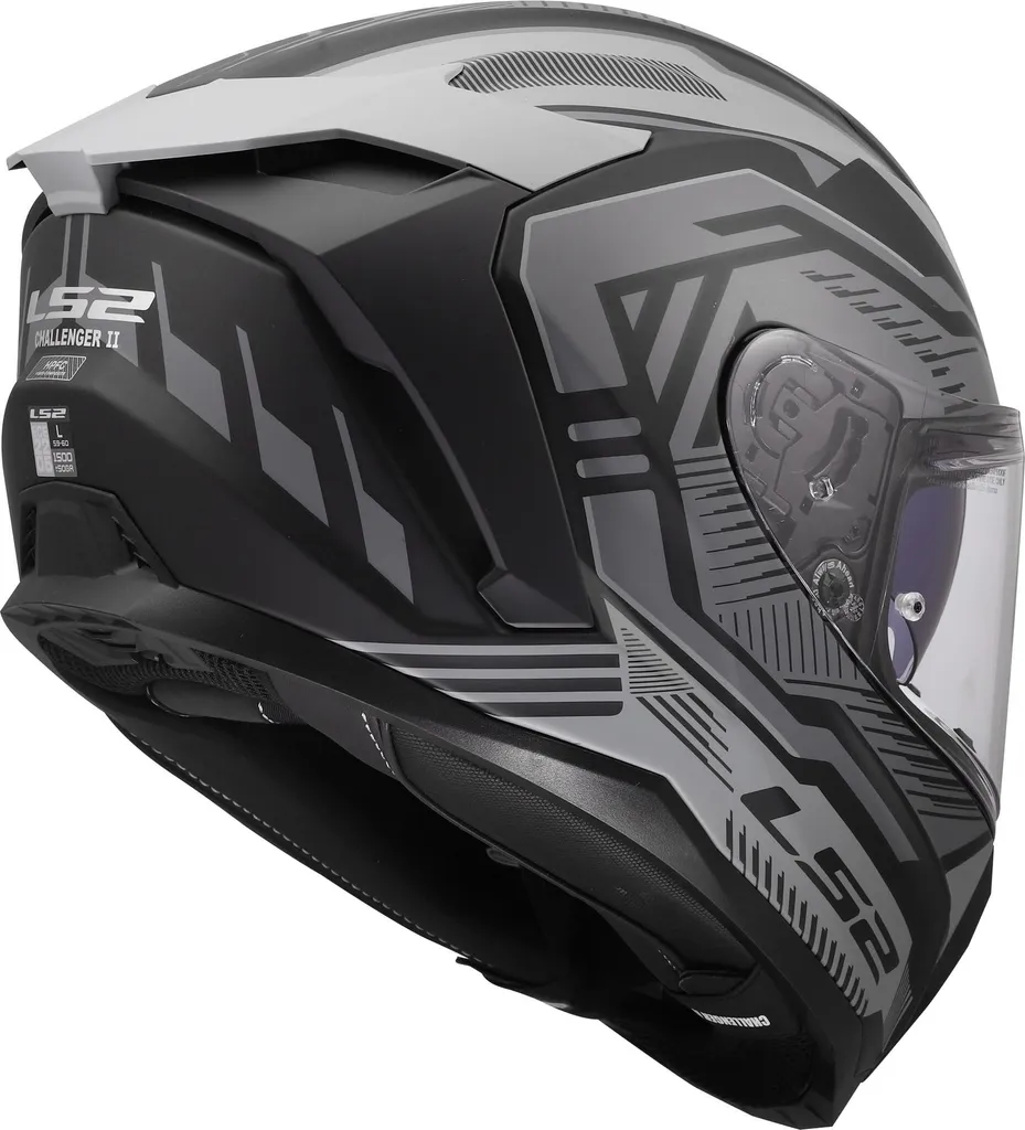 Casque intégral touring LS2 FF817 Challenger II Dravix Gris de taille L