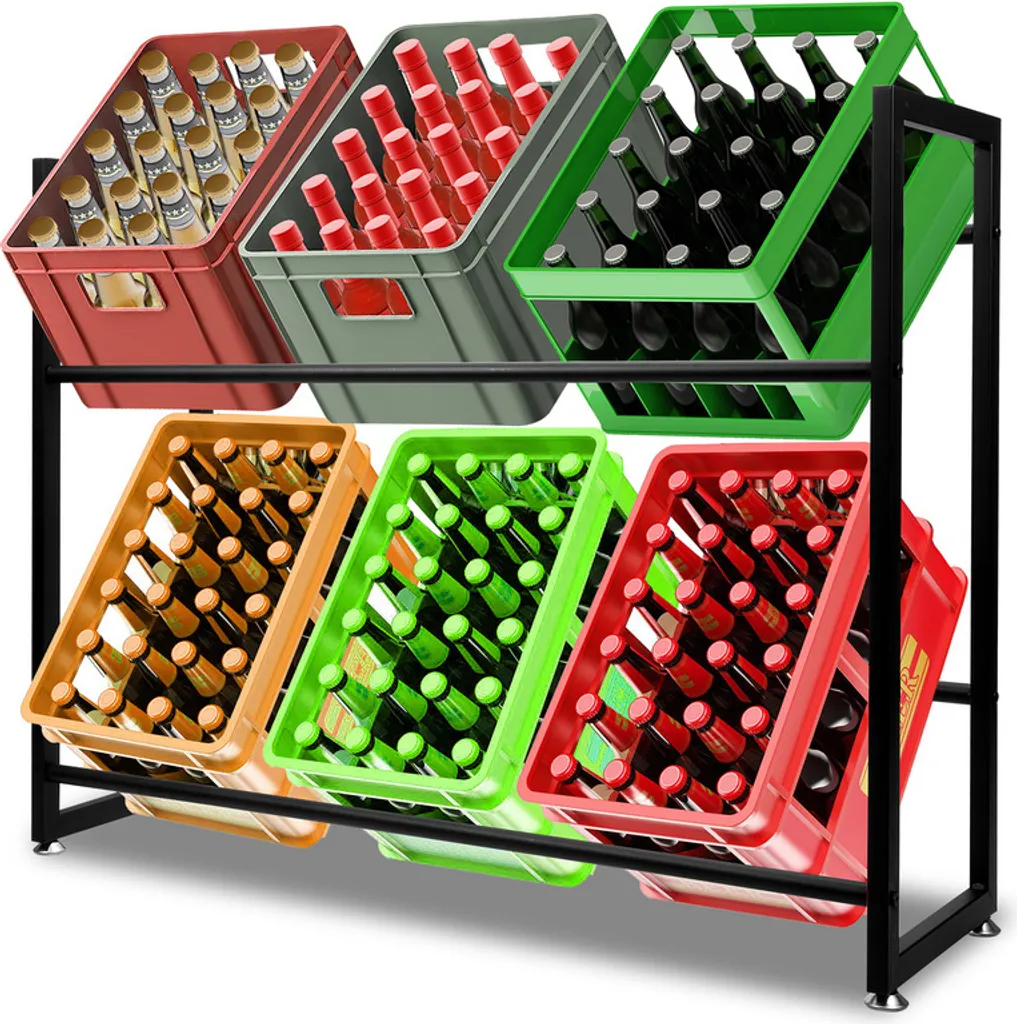TolleTour 2x portacasse per bevande Portacasse in metallo per 6 casse 105x32x85cm