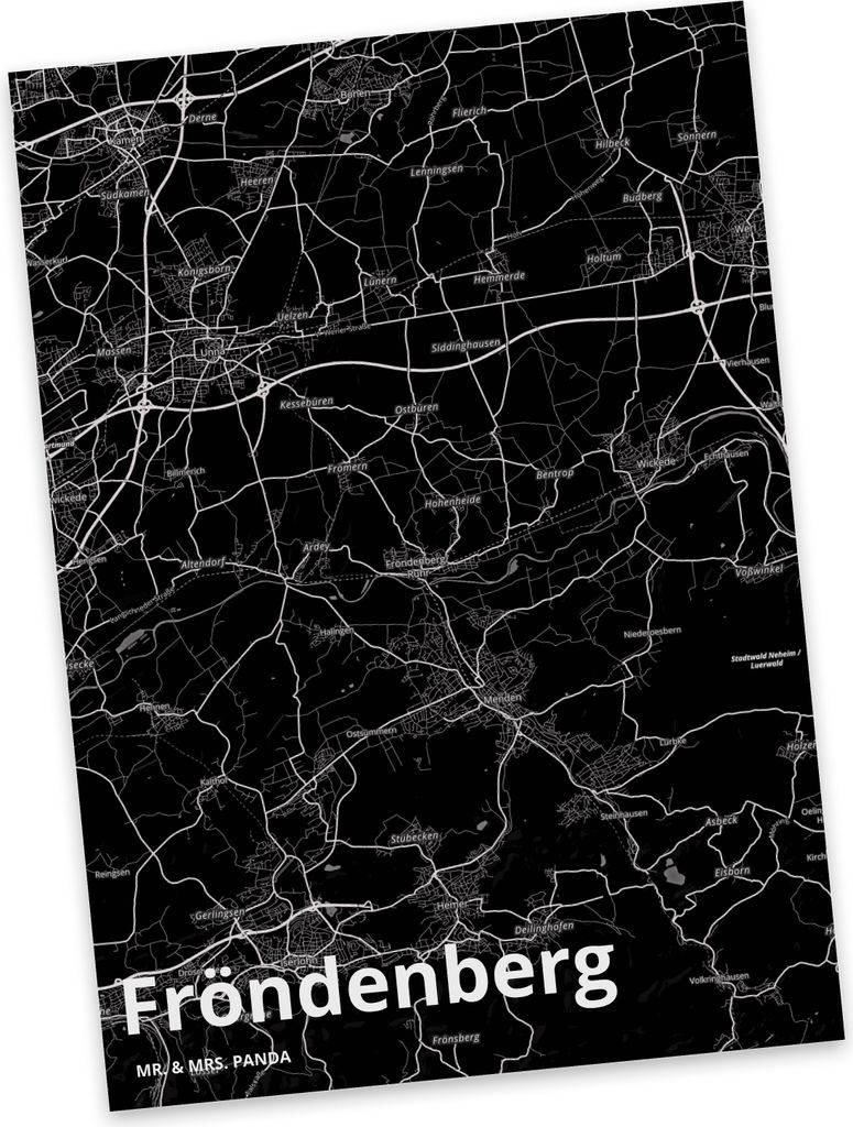 Mr. & Mrs. Panda Postkarte Fröndenberg - Geschenk, Fotokarte, Postkarten, Stadt Dorf Karte Landkarte Map Stadtplan, Grußkarte, Ansichtskarte, Ans...