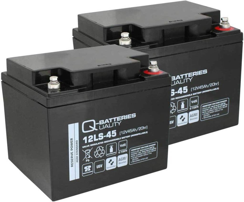 Ersatzakku für Brandmeldezentrale Siemens FC726-ZA 2 x AGM Batterie 12V 45Ah mit VdS