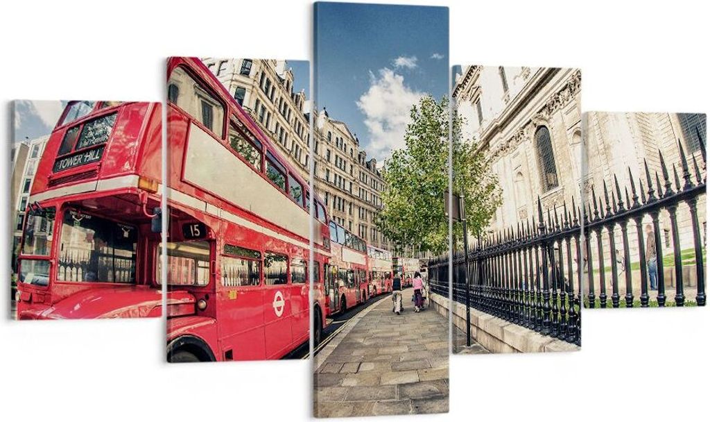 Bild auf Leinwand - Leinwandbild - Architektur London Stadt - 125x70cm - Wand Bild - Wanddeko - Leinwanddruck - Bilder - Kunstdruck - Wanddekoratio...