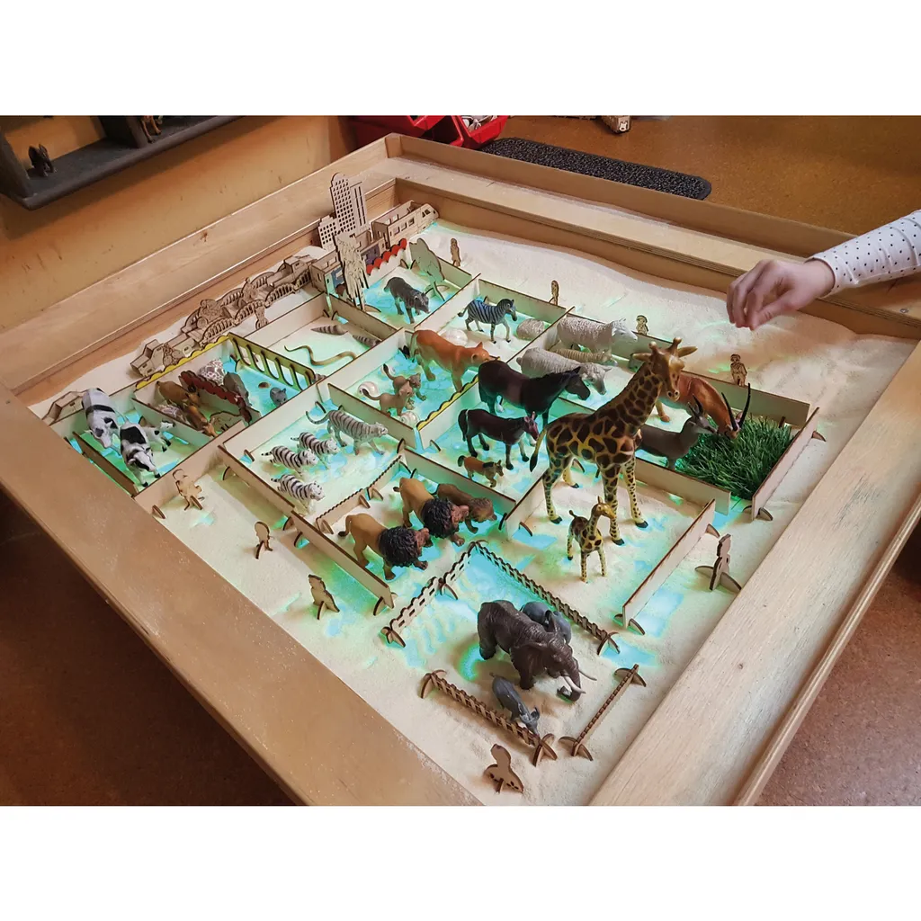 Bac à sable lumineux LED avec compartiments de rangement modulables XL