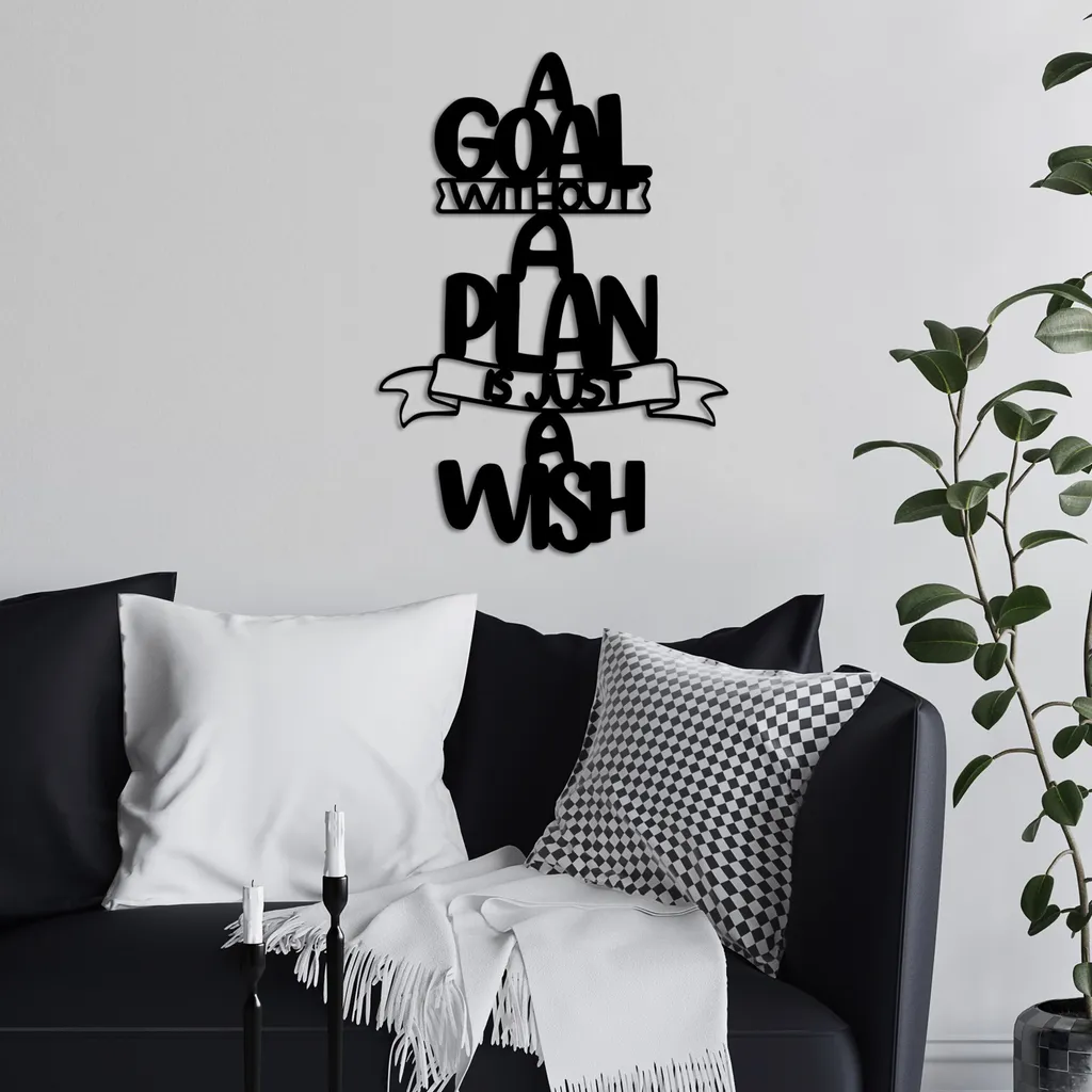 Décoration Murale 100% Métal Noir Wallity - Format Vertical 30x54 cm - 2