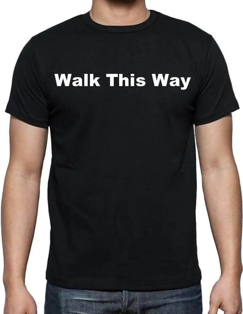 Herren Grafik T-Shirt Hier geht es lang – Walk This Way – Öko-Verantwortlich Vintage Jahrgang Kurzarm Lustige Druck Geburtstag Geschenk Mann