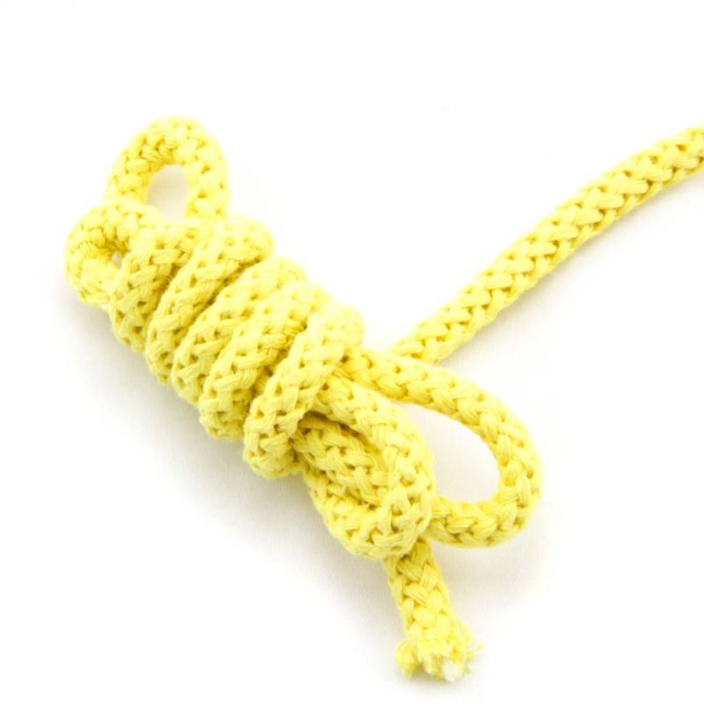 8mm | 5m Kordel | 100% Baumwolle | mit Polyester Kern | hellgelb
