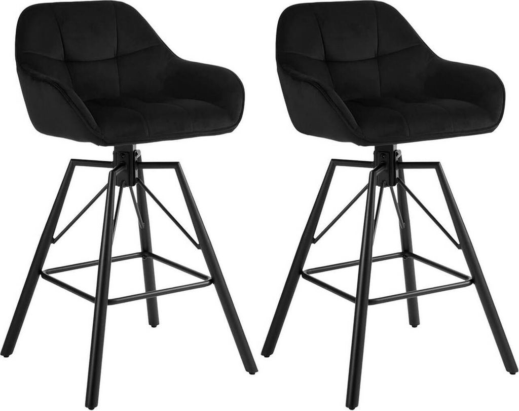 WOLTU Barhocker 2er Set, mit Lehne Fußstütze, drehbar, Produktbild 