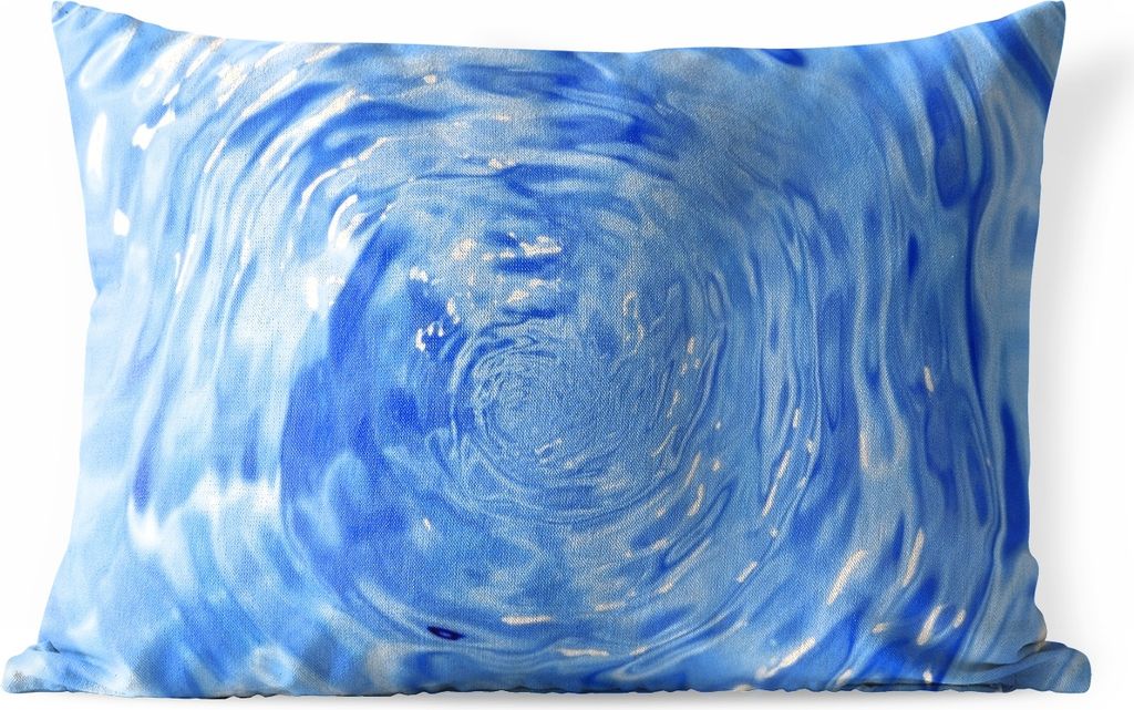 MuchoWow Outdoor Kissen - Blick auf einen Strudel im blauen Wasser von oben - 60x40 cm - Wetterfest - Lounge Kissen - Zierkissen - Kissen für In...